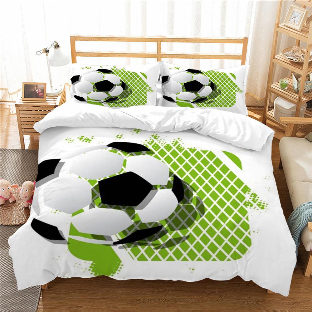Heißer Verkauf 3D Fußball Druck Bettbezug-set Mode Bettwäsche Set Kinder Bettwäsche Anzug Einzel Größe Doppel Größe Schlafzimmer Dekor