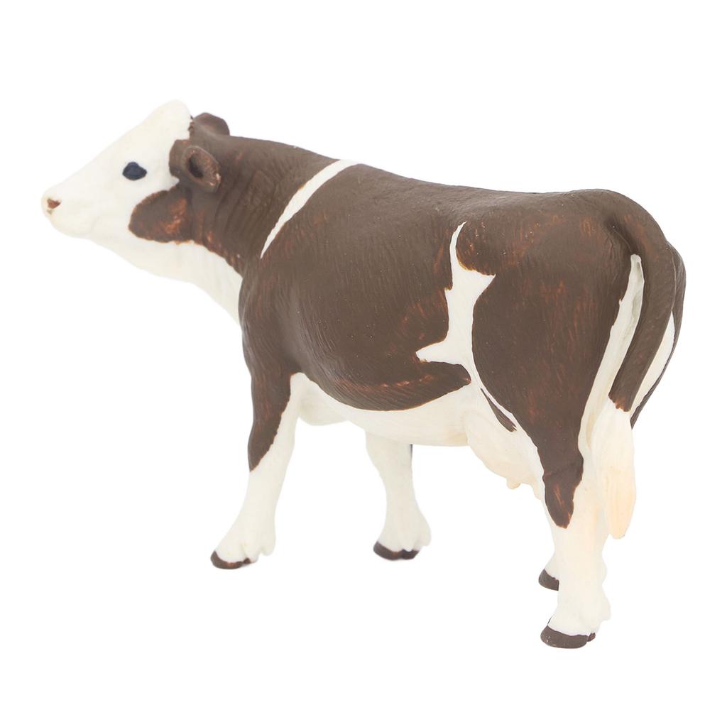 Cow Figurine Vivid Colors Lifelike Details Soft Plastic Safe Durable Simmental Cow Toy for Table Shelf Decoration