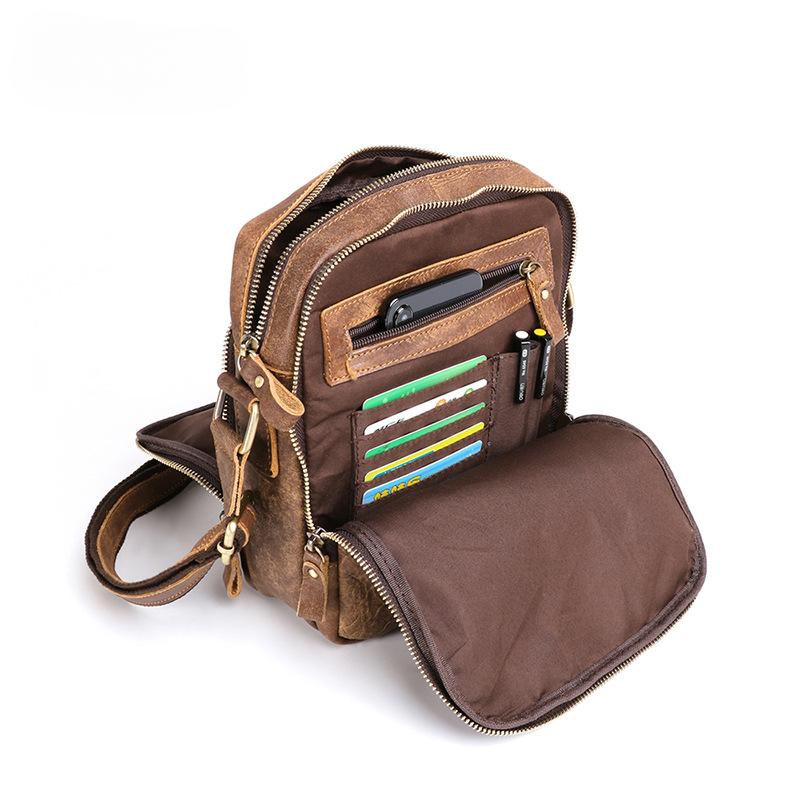 Leder Herrentasche Große Umhängetasche Messenger Bag Lässige Retro Rindsleder Herrentasche Herren Umhängetasche