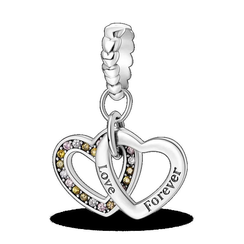 925 Silver Heart Mum Dangle Dream Catcher Charm DIY Jewelry For Women Original Bracelet Beads