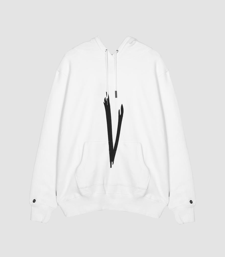 V Checking Hoodie (White)