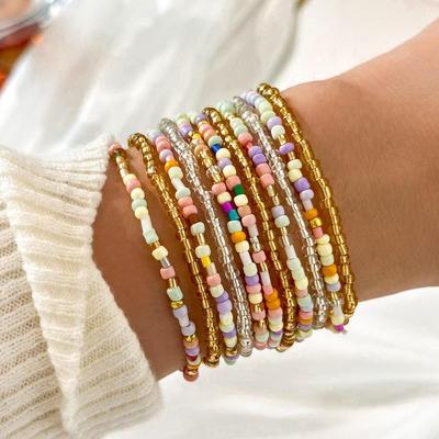 Trendy Geometric Beaded Multilayer Bracelet Set