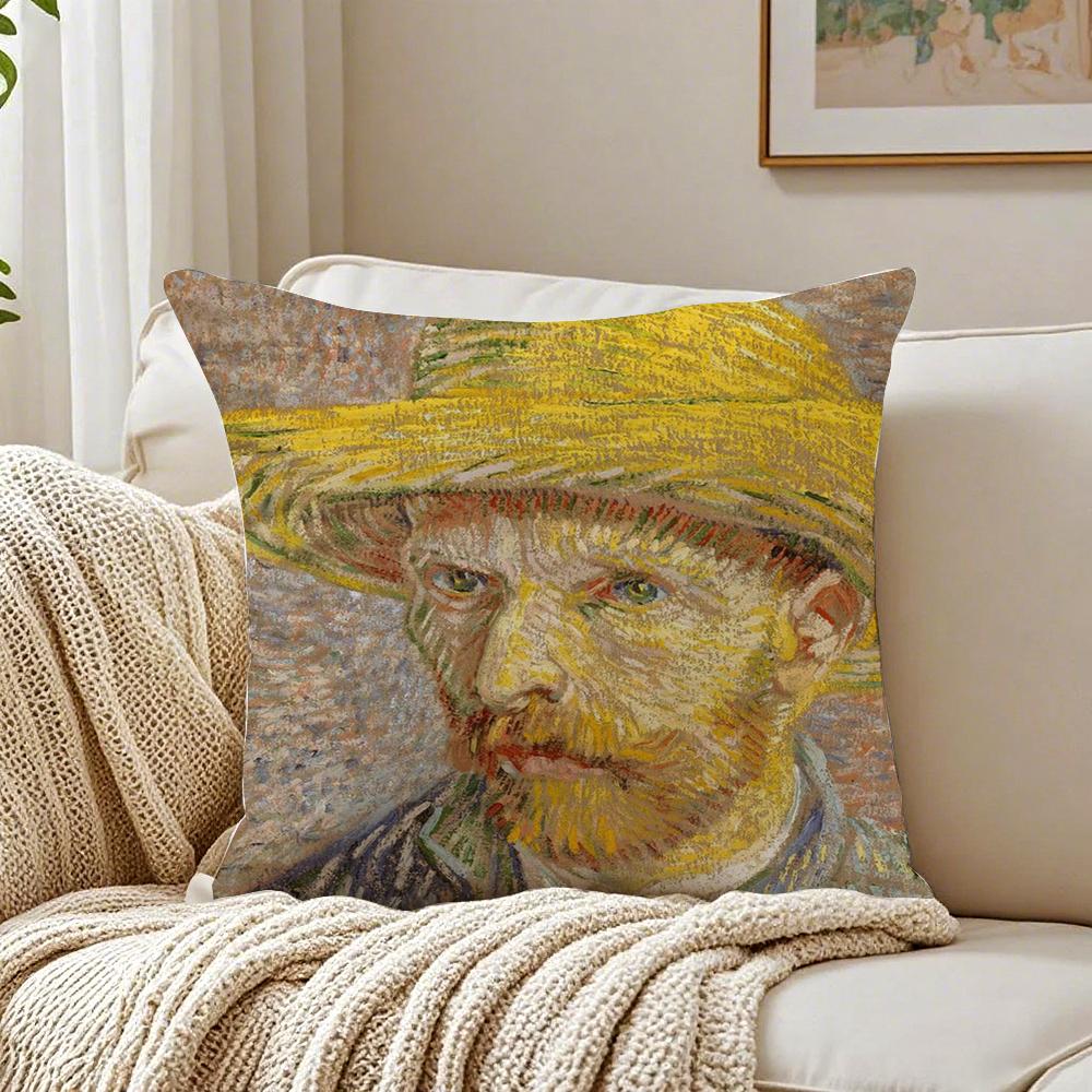 Van Gogh Starry Sky Oil Painting Cushion Cover Pillowcase Antidustmite Living Room Sofa Decor Cushion Room