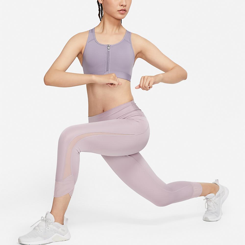 Nike Dri-FIT Swoosh Zip-Front Medium Support Sports Bra Women Underwear Purple DD1206-529