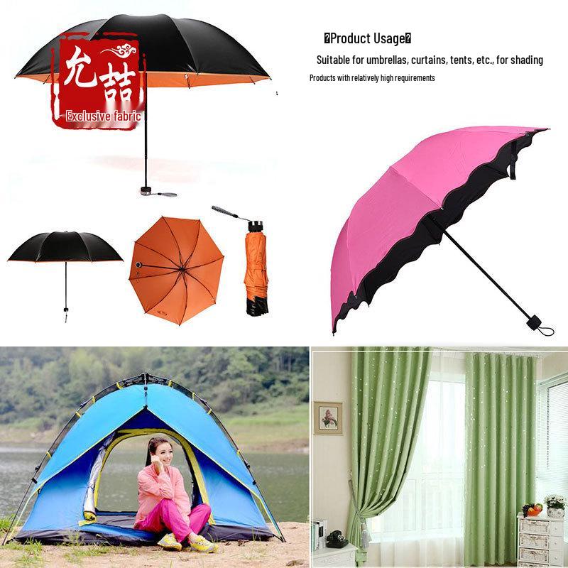 Ultra Light-Blocking Waterproof Pongee Fabric Anti-UV Rainproof Umbrella Silk