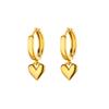 18K Gold-Plated Minimalist Heart Earrings for Women - Elegant Korean Design