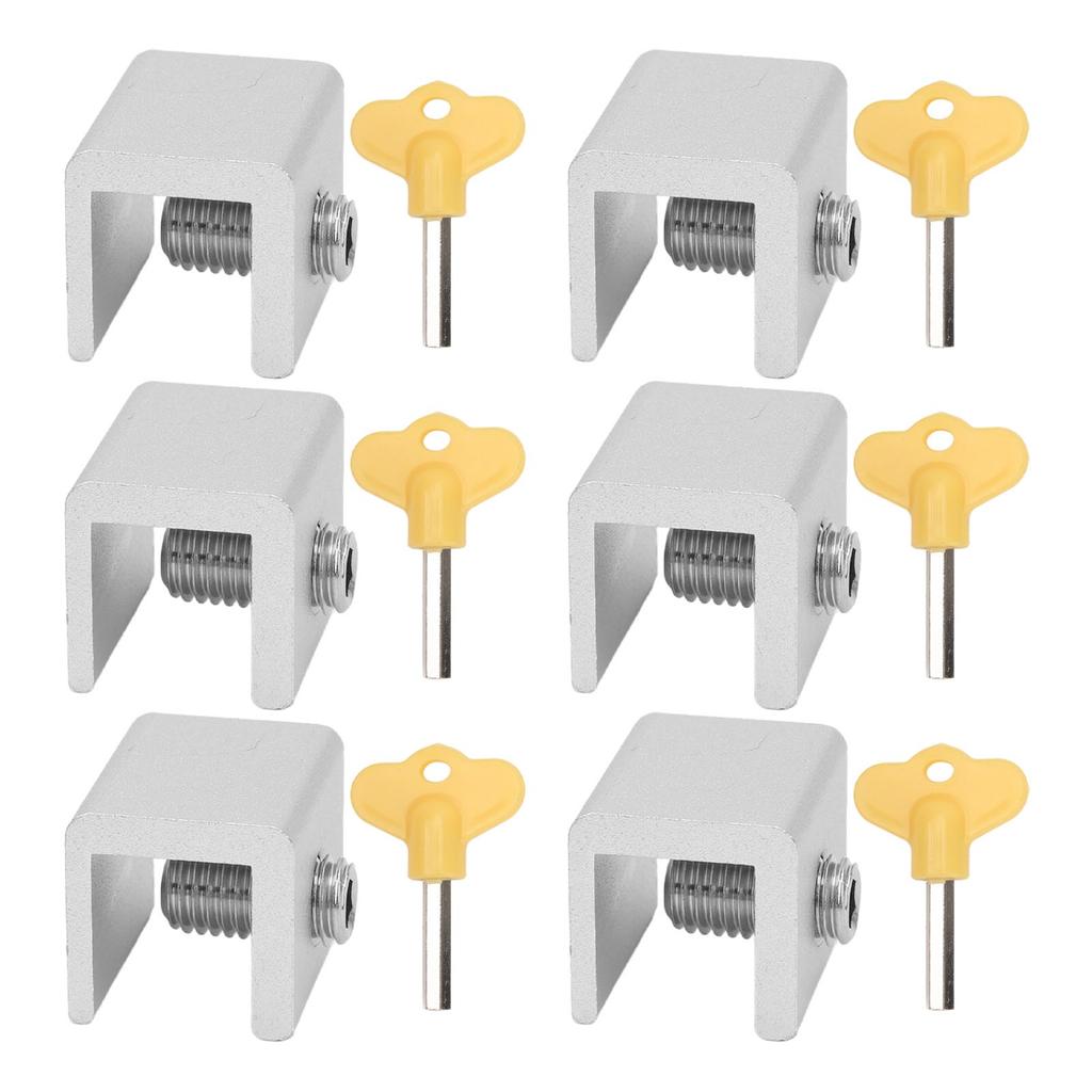 10Pcs Sliding Window Lock Aluminum Adjustable Easy Installation Window Security Stoppers with Keys