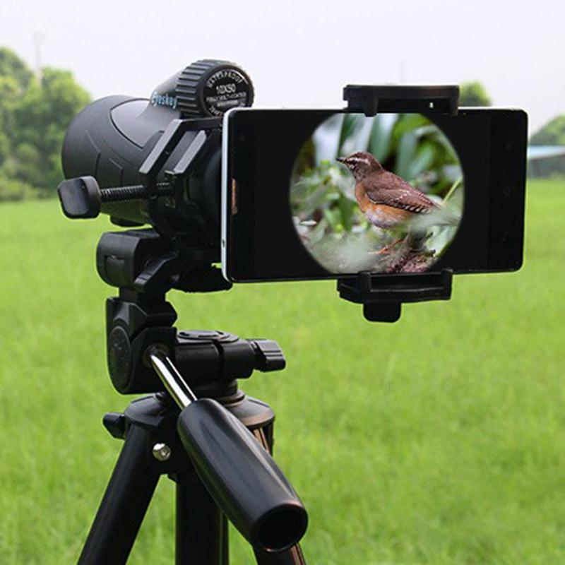 Monocular Spotting Scope Telescope Universal Mobile Phone Mount Clip Adapter