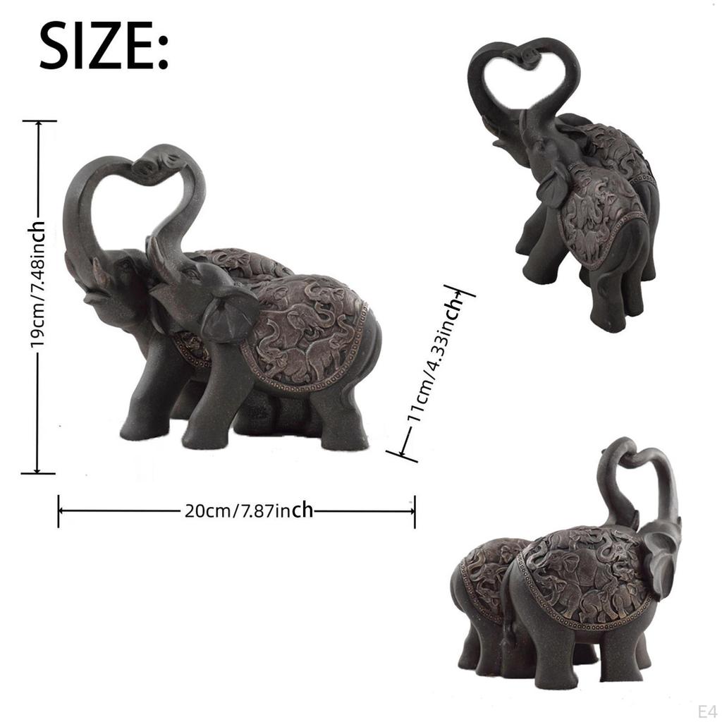 Couple Elephant Figurine for Desktop Decoration And Home Display