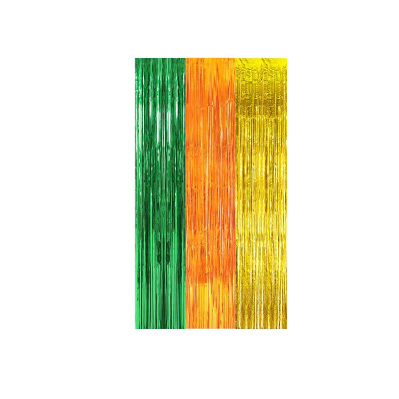Color-Block Tinsel Curtain 1x2m - Festive Background for Christmas, Halloween, and Birthdays