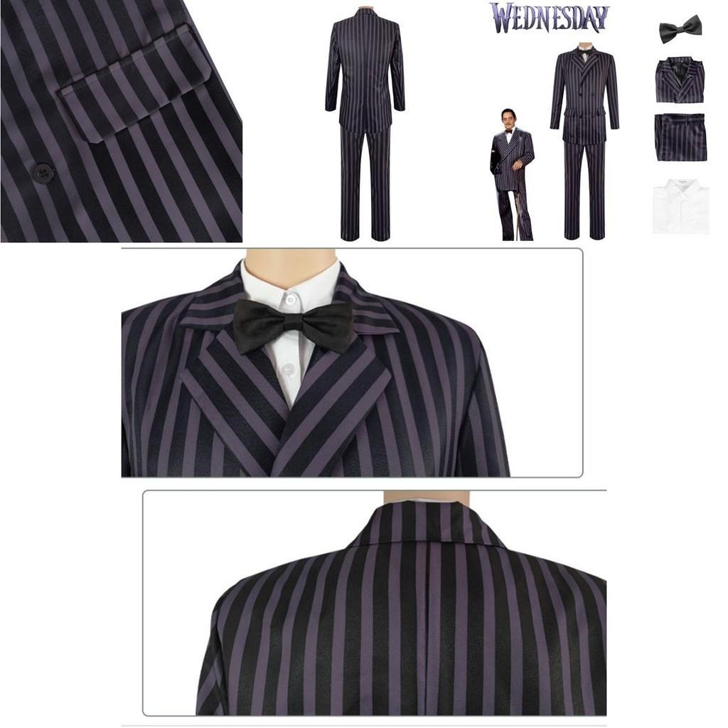 Gomez Addams Cosplay Kostüm Aus der Addams Family Halloween Outfit Anzug