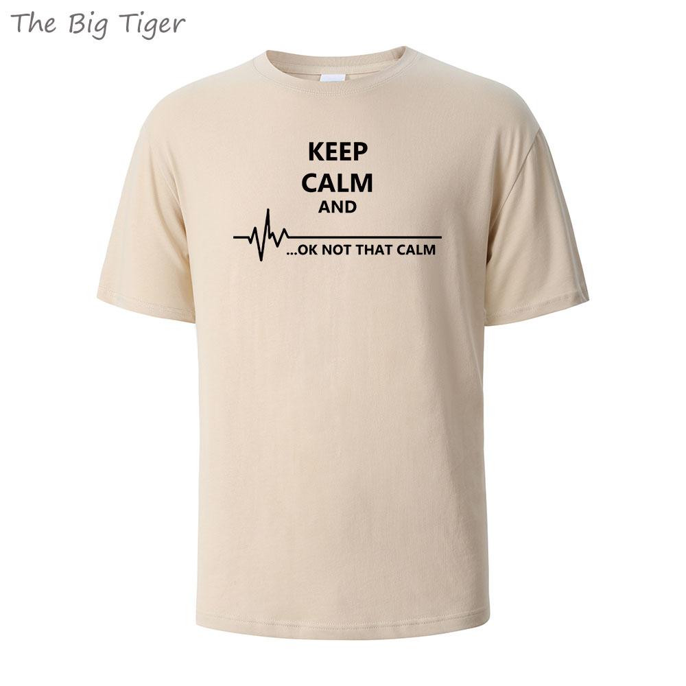 Keep Cale Printed Essential Cotton Tshirt Men Casual Short Sleeve Crew Neck Soft Fabric Breathable Summer Top Mens Tshirt