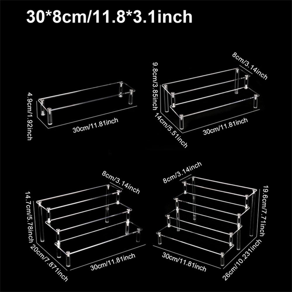 1pc Acrylic Display Stand 1/2/3/4 Tier Acrylic Riser Display Shelf For Cupcake Perfume Doll Transparent Blind Box Storage Shelf
