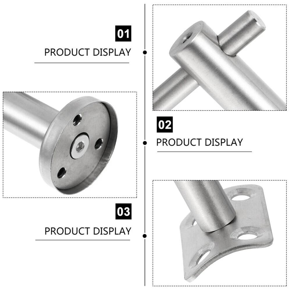 1pc Stair Handrail Brackets Guardrail Hardware Wall Support Hand Rail Balustrade Stairs Accessories Adjustable Brackets Silver