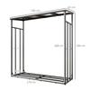 Outdoor log shelter log rack maximum load 2000 kg with waterproof protective cover 185 x 62 x 184 cm black