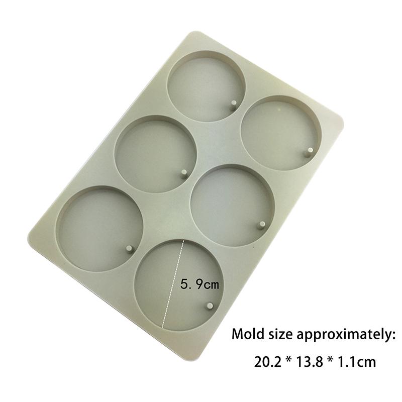 

6 Cavity Round Disc Silicone Mold For Baking Egg Bites Muffin Top Pan Chocolate Cake Pie Custard Tart Bakeware Tools Candle Mold