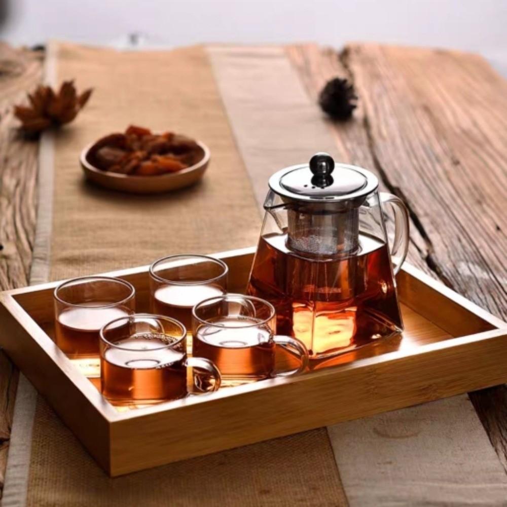 350/550/750/950ml Glass Teapot with Filter High Borosilicate Glass Water Kettle Heat Resisttant with Lid