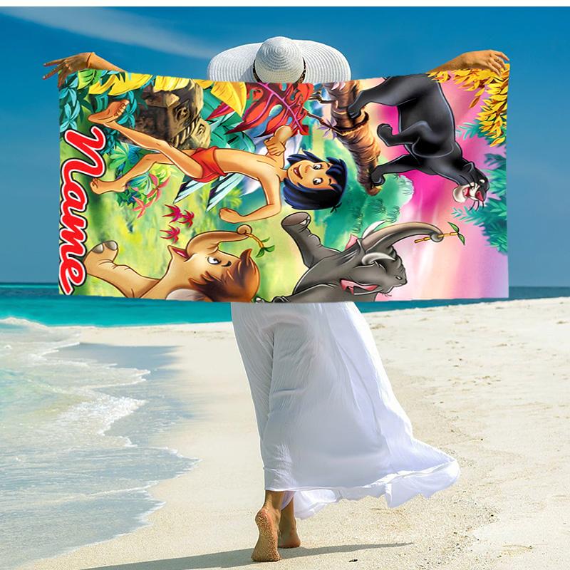 Personalized Customized Proof Beach Towel with The Jungle Book Pattern - Soft, Absorbent,quick-drying,perfect Swimming,camping&bathing