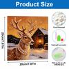 DIY Mini Framed Pearl Painting Kit Beads Winter Deer Lantern Canvas Home Decor Painting