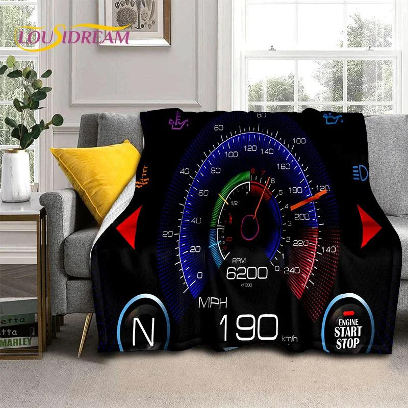 3D Car Dashboard Machine Control Screen Racing Soft Flannel Blanket for Beds Bedroom Sofa,Throw Blanket for Outdoor Leisure Nap