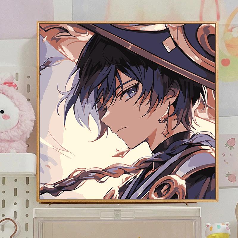 Kit Pittura ad Olio Digitale Anime Demon Slayer Fai da Te per Bambini