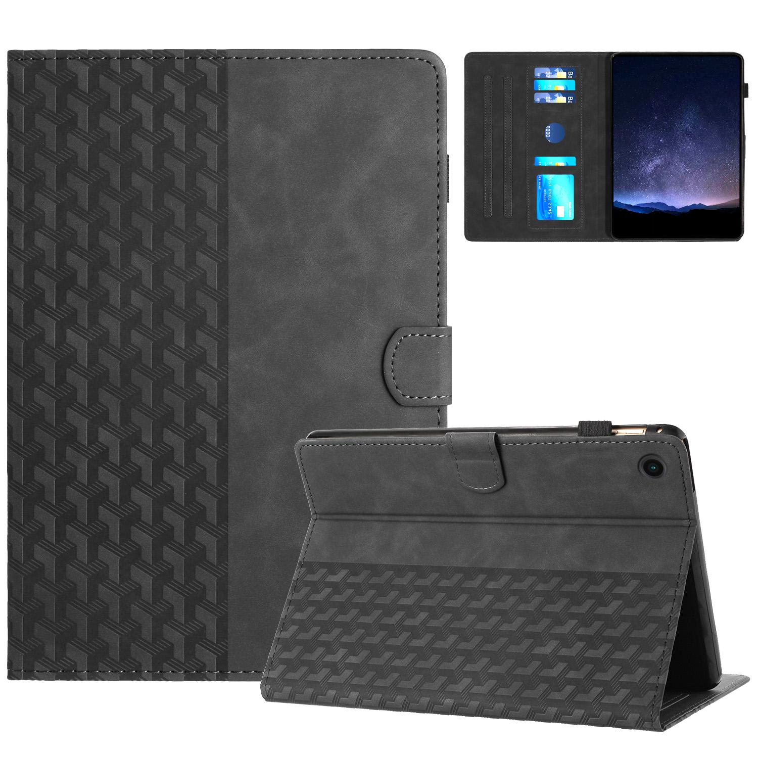 

For Samsung Galaxy Tab A8 10.5 (2021) X205 X200 Leather Case Building Blocks Imprinted Tablet Cover Black