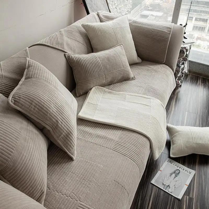 Coperta da Divano Combinazione Multi-taglia Protezione Divano Calda Morbida Corto Peluche Pile Copridivano/Divano