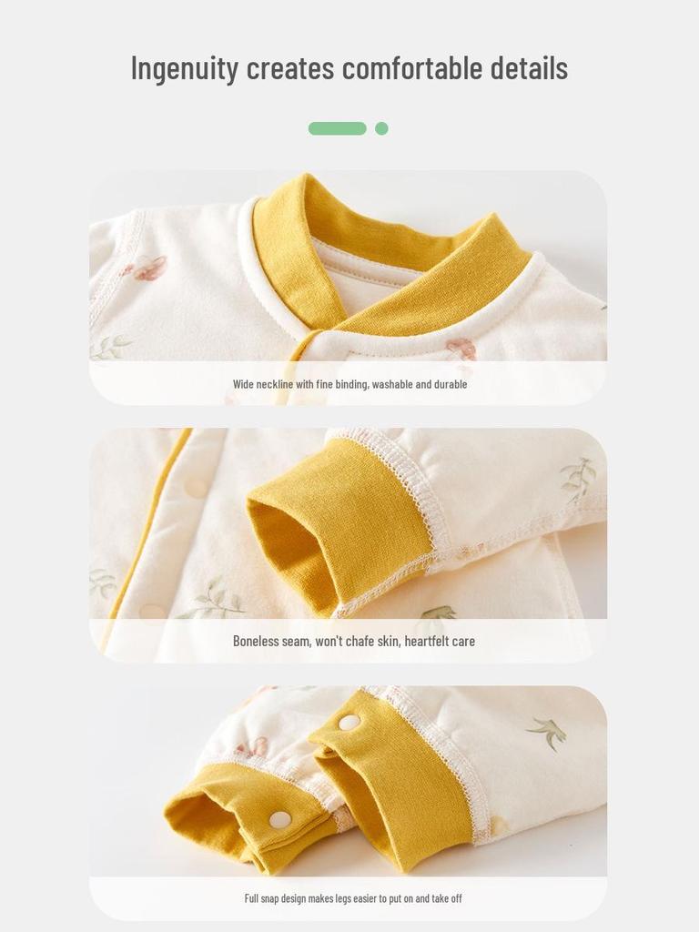 Quilted Newborn Jumpsuit - 60g Spring/Autumn Warm Romper for Indoor/Outdoor Wear