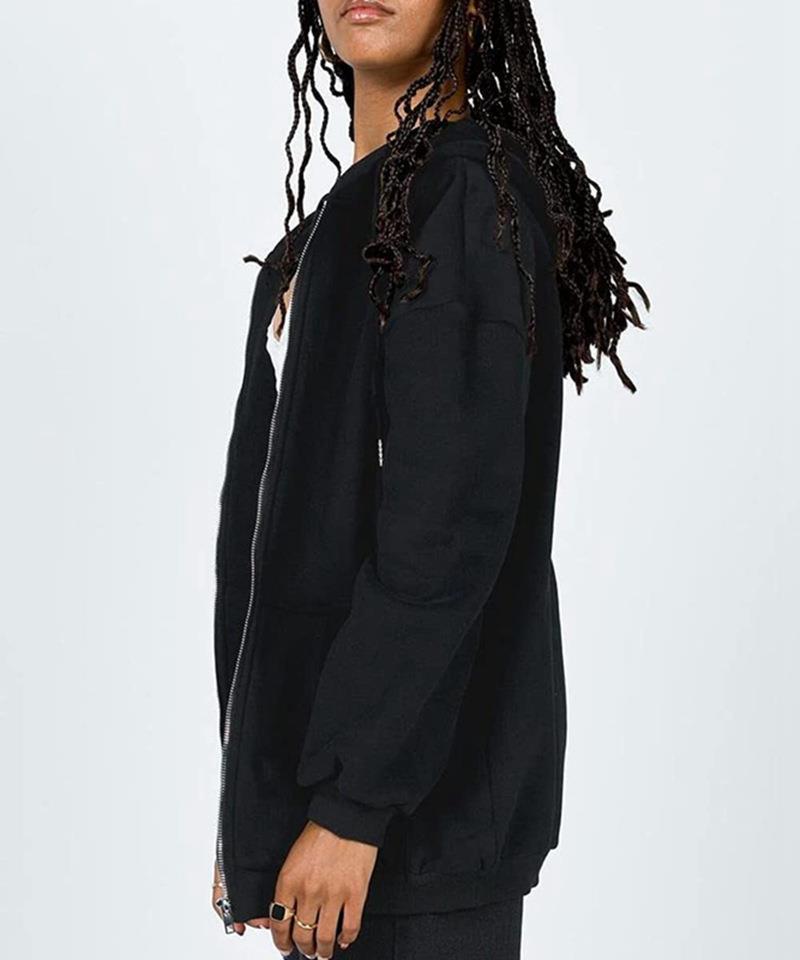 Teen Casual Zipper Hoodie with Turn-down Collar