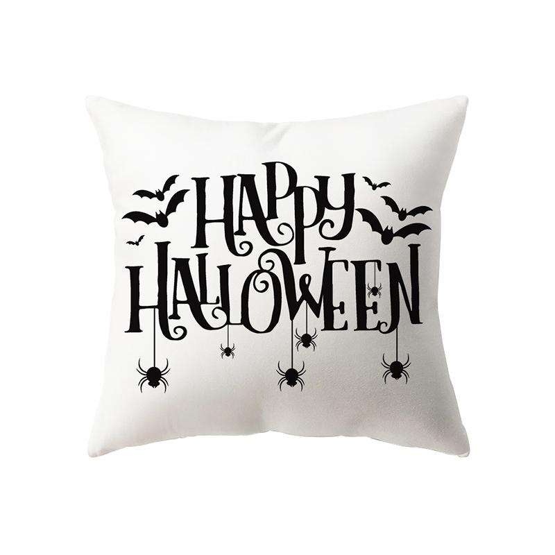 Letter Print Halloween Theme Pillow Cover Sofa Cushion  Holiday Gift Party Decoration Home Decor