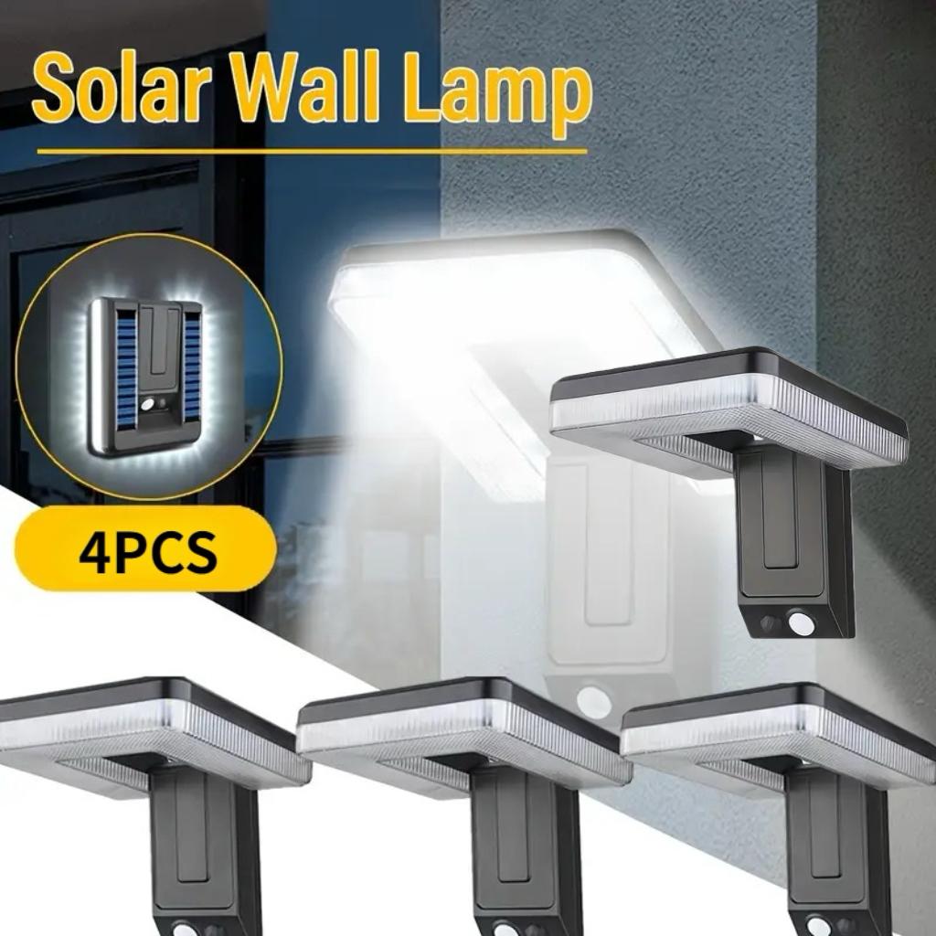 2/4/6PCS Outdoor Solar Wall Lamp with Motion Sensor, 120° Wide Angle Illumination Floodlight 3 Modes Solar Light for Yard Garden