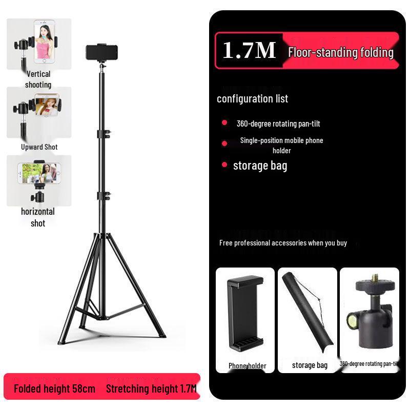 

Photography Light Stand: Retractable, Foldable Tripod for Streaming and Video Shooting