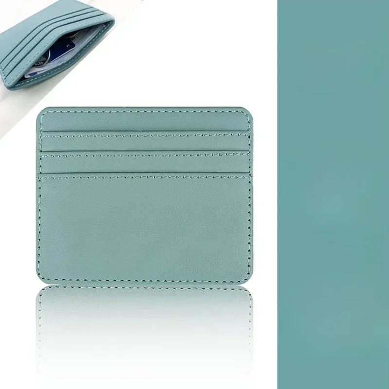1Pc Pu Leather ID Card Holder Candy Color Multi Slot Slim Wallet for Women Men Business Card Cover