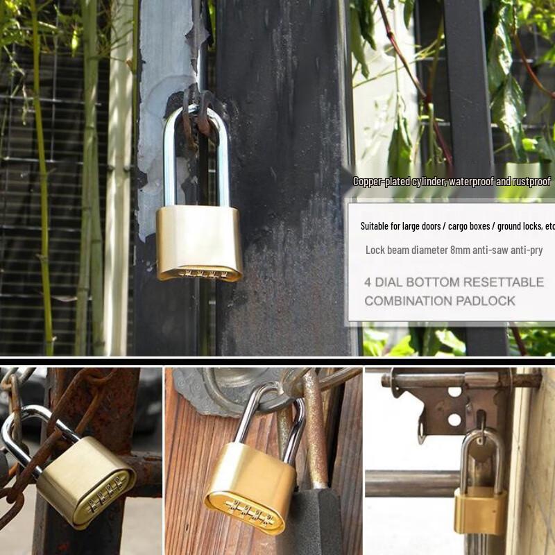 Desert Spring Brass Long Shackle Combination Lock