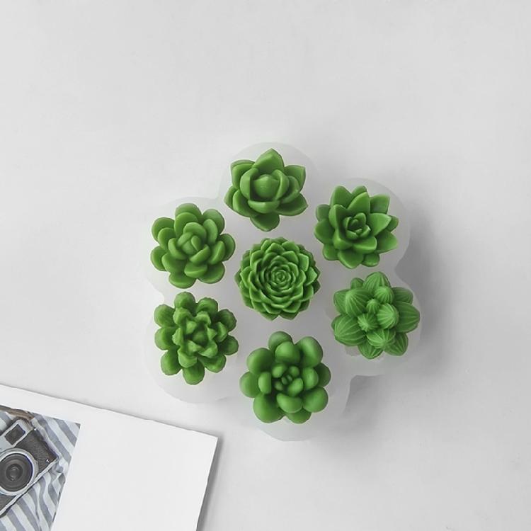 Succulent Plant Candle Silicone Mold DIYs Crystal Epoxy Resin Mould Candle Making Tool Handmade Soap Cake Chocolate Mold