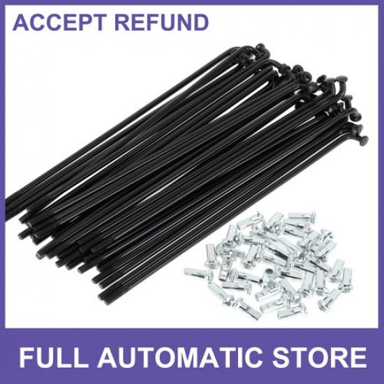 

1 Set 12G 127mm Length Bicycle Spokes Nipple Black