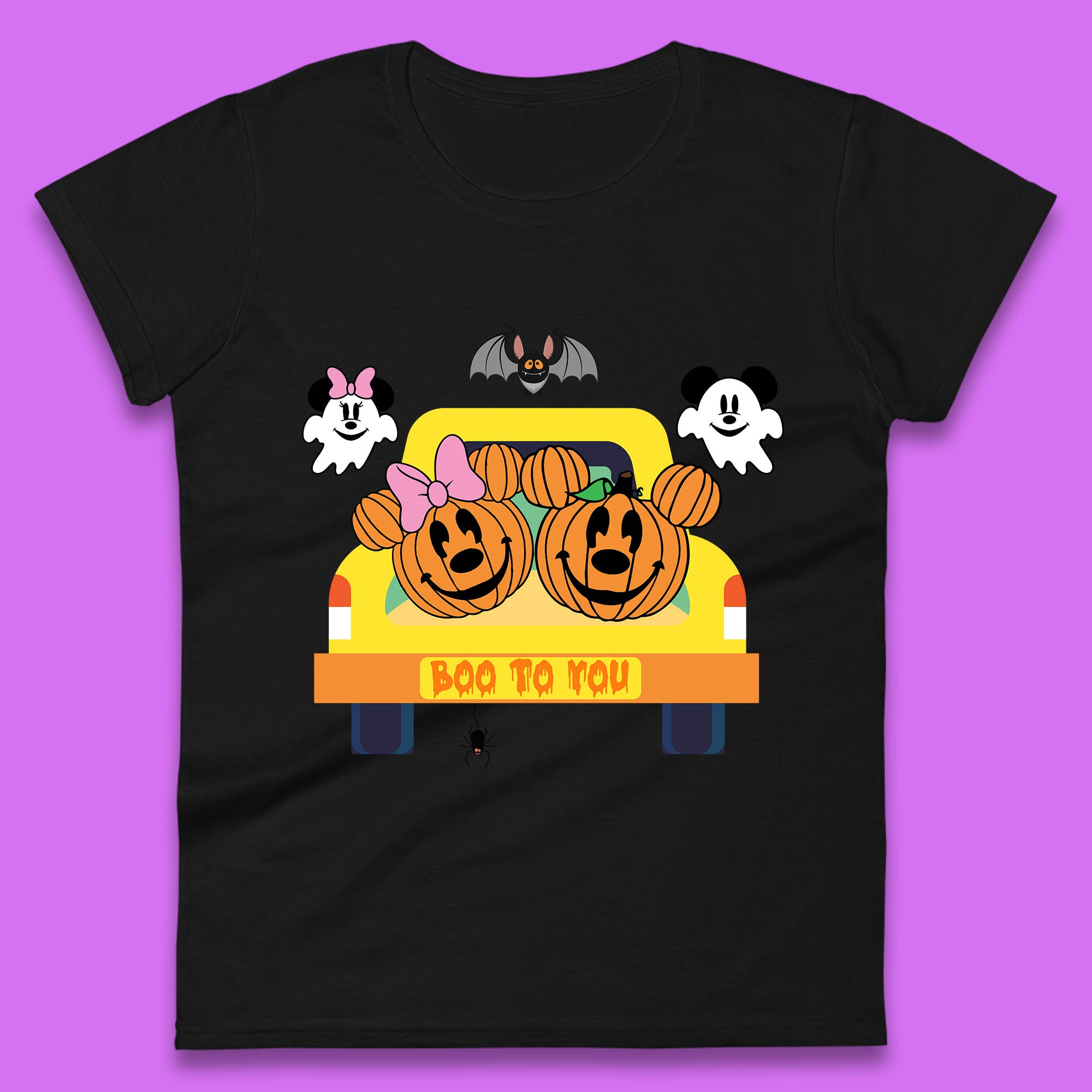 

Disney Halloween Mickey Minnie Mouse Pumpkin Ghost Boo To You Horror Scary Disney Trip Womens Tee T Shirt Mens Tops Unisex Top 2XL