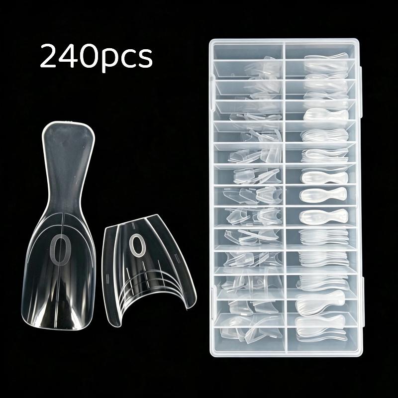 Dual-Form Nail Forms 120/240Pcs Time Saving Nail Extension Tools for Home DIY Manicure Professional Nail Salon
