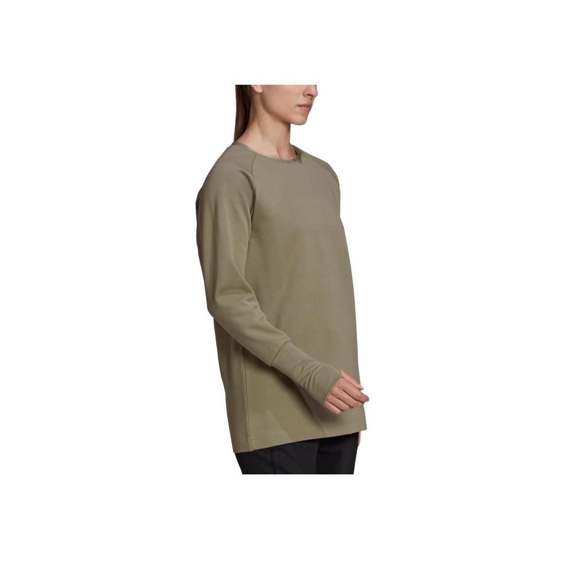 Adidas Parley Crew Толстовка однотонная с логотипом бренда Спортивная повседневная свободная круглая горловина Женская толстовка темно-коричневая HG6632 XS