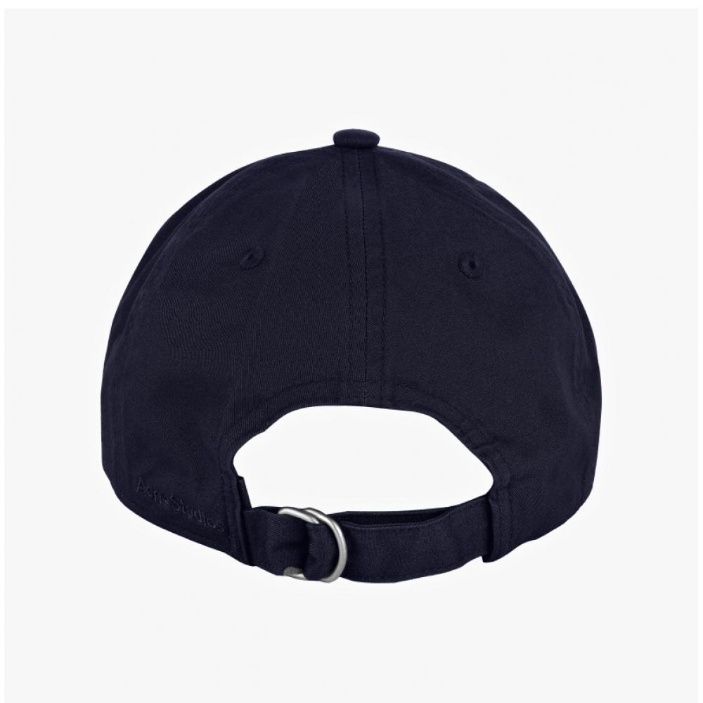 Acne Studio C40389 Navy Blue  885  Face Logo Metal Patch Ball Cap
