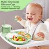 comeder Baby Weaning Set, 10 Pcs Silicone Baby Feeding Set, Baby Led Weaning Feeding Supplies for Toddlers, Baby Plates and Bowls Sets with Adjustabl
