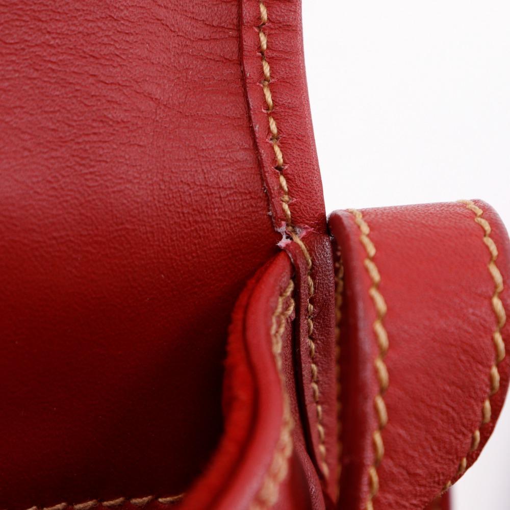GUCCI Old Gucci Shoulder Bag 001.904.1059 Interlocking G Red Calfskin Women Used