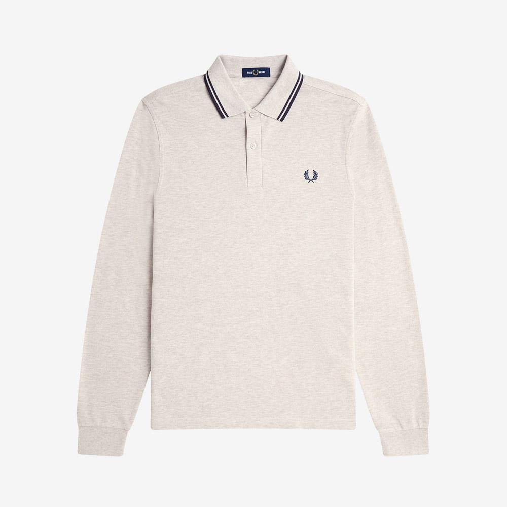 Fred Perry [M3636] Long Sleeve Twin Tip Fred Perry Shirt - Forged/Anchor Grey Afpm2533636-W50