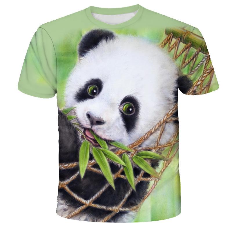 New Summer Men's and Women's New 3D Animal Cute Kitten Print T-shirt Couple Casual Short-sleeved Plus Size Panda T-shirt