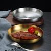Handled Stainless Steel Frying Pan 18/20cm Snack Dish High-quality Serving Plate  Barbecue