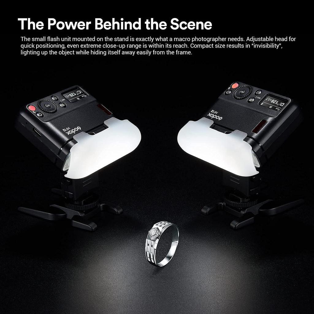 Godox MF12 Macro Flash TTL Speedlight GHz GN16 Second Recycle Time with Modeling Light Compatible with Panasonic 2.4 0.01-1.7 Nikon, Sony, Canon,