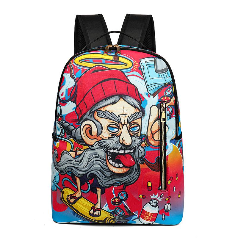 New camouflage color matching shark student schoolbag digital printing large capacity animation backpack backpack