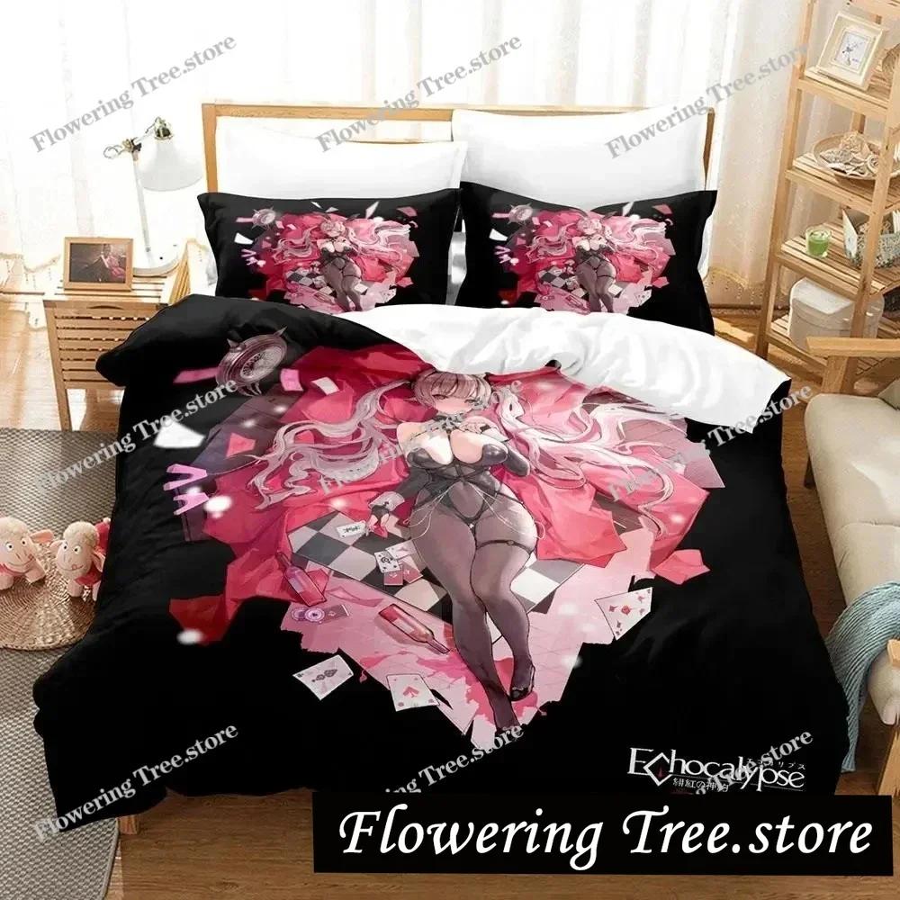 Anime Echocalypse Bedding Set Duvet Cover Bed Set Quilt Cover Pillowcase Comforter king Queen Size Boys Adult Bedding Set
