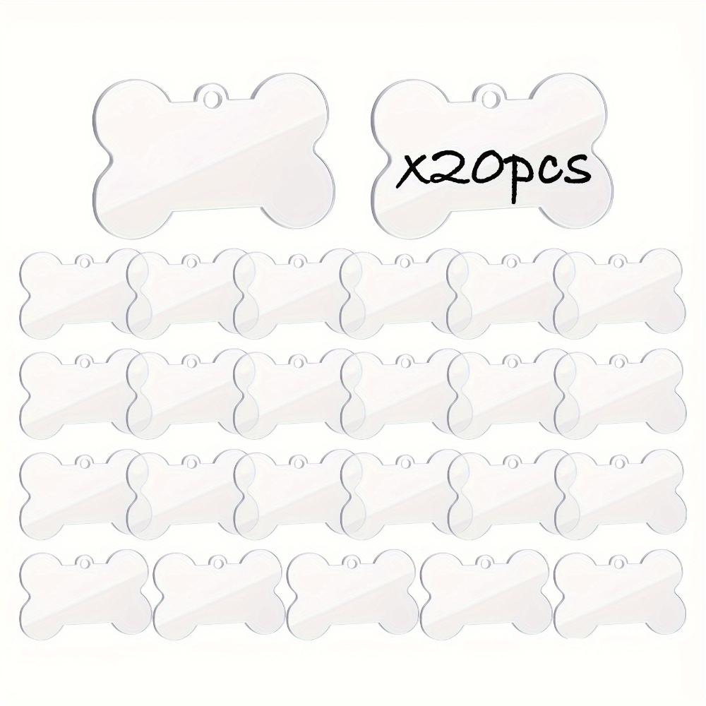 20/30pcs clear pressed acrylic blank,dog bone diy ornament clear pressed acrylic disc,wall decor holiday label holiday decor