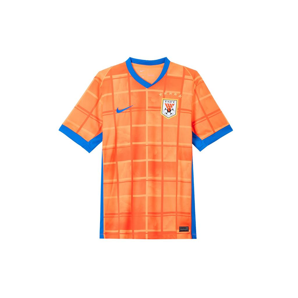 Nike Dri-Fit Shandong Taishan Quick-Dry Comfortable Fashionable Versatile Short Sleeve Football Shirt Men tops Bright-Orange Royal-Blue HM6171-819